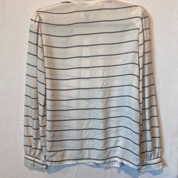 VTG 80s Images by Krizia Blouse Size 8 Italian Design Jacquard Stripe Puff Sleev - Picture 7 of 9